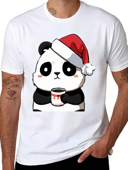 Camiseta Panda Navideño con Taza - Diseño Único