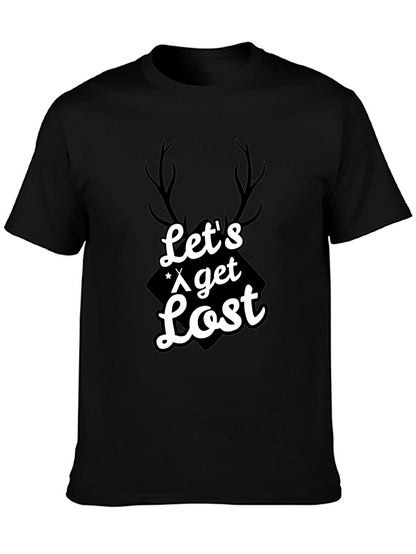 Camiseta Negra Hombre - Lets Get Lost