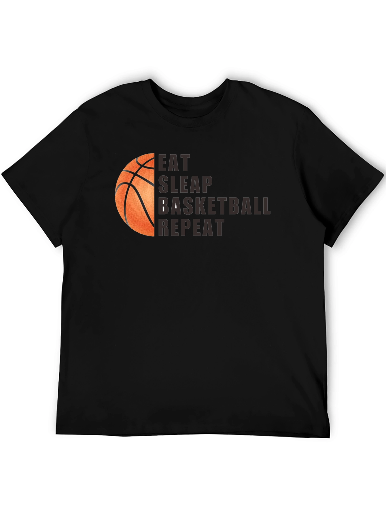 Camiseta Negra Eat Sleep Basketball Repeat