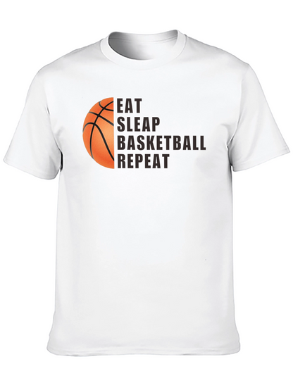 Camiseta Negra Eat Sleep Basketball Repeat