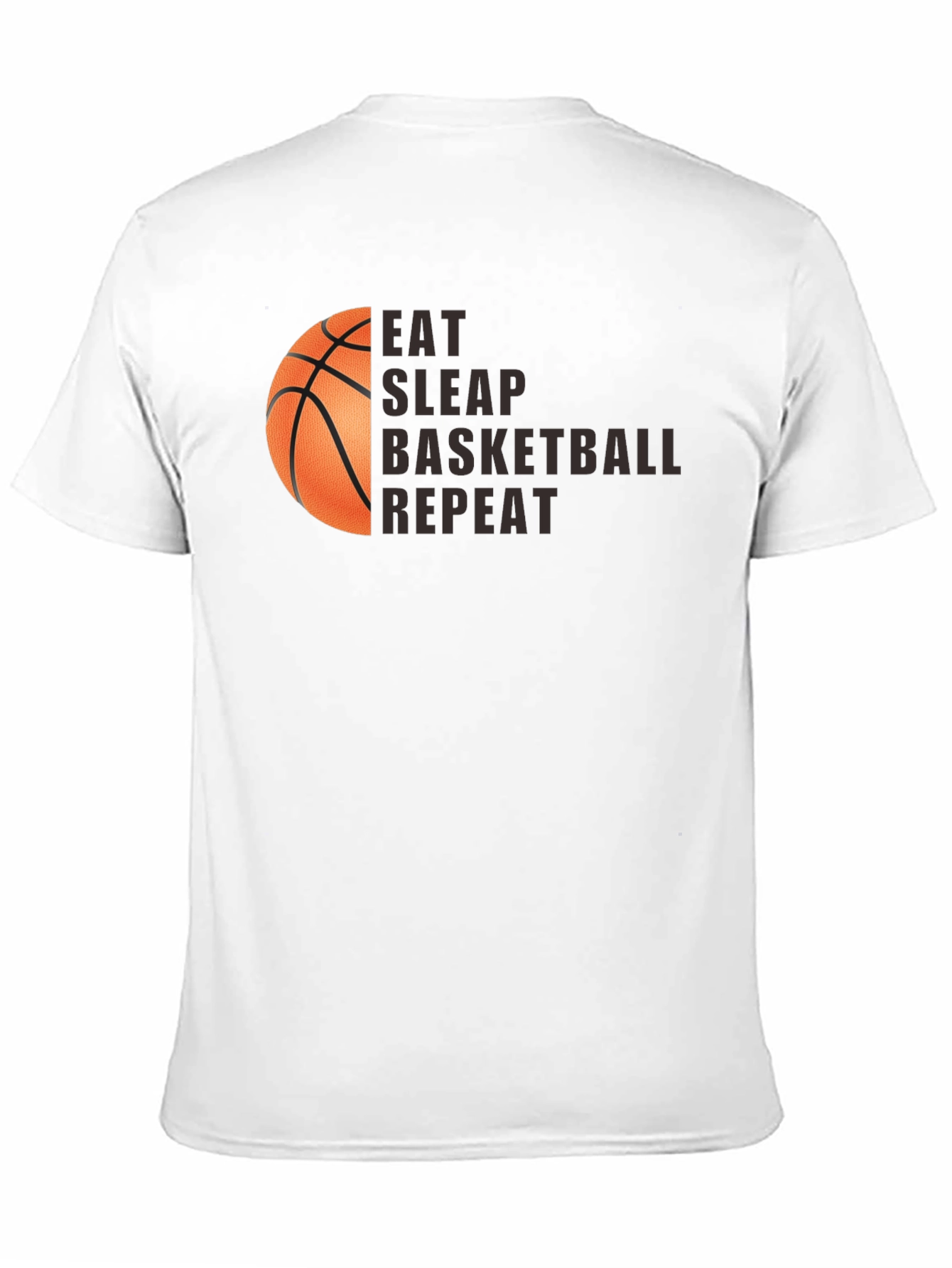 Camiseta Negra Eat Sleep Basketball Repeat