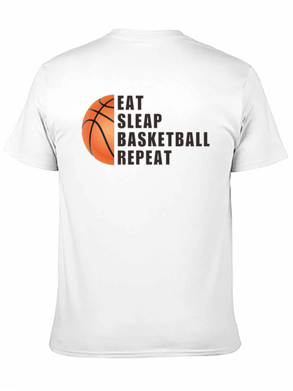 Camiseta Negra Eat Sleep Basketball Repeat