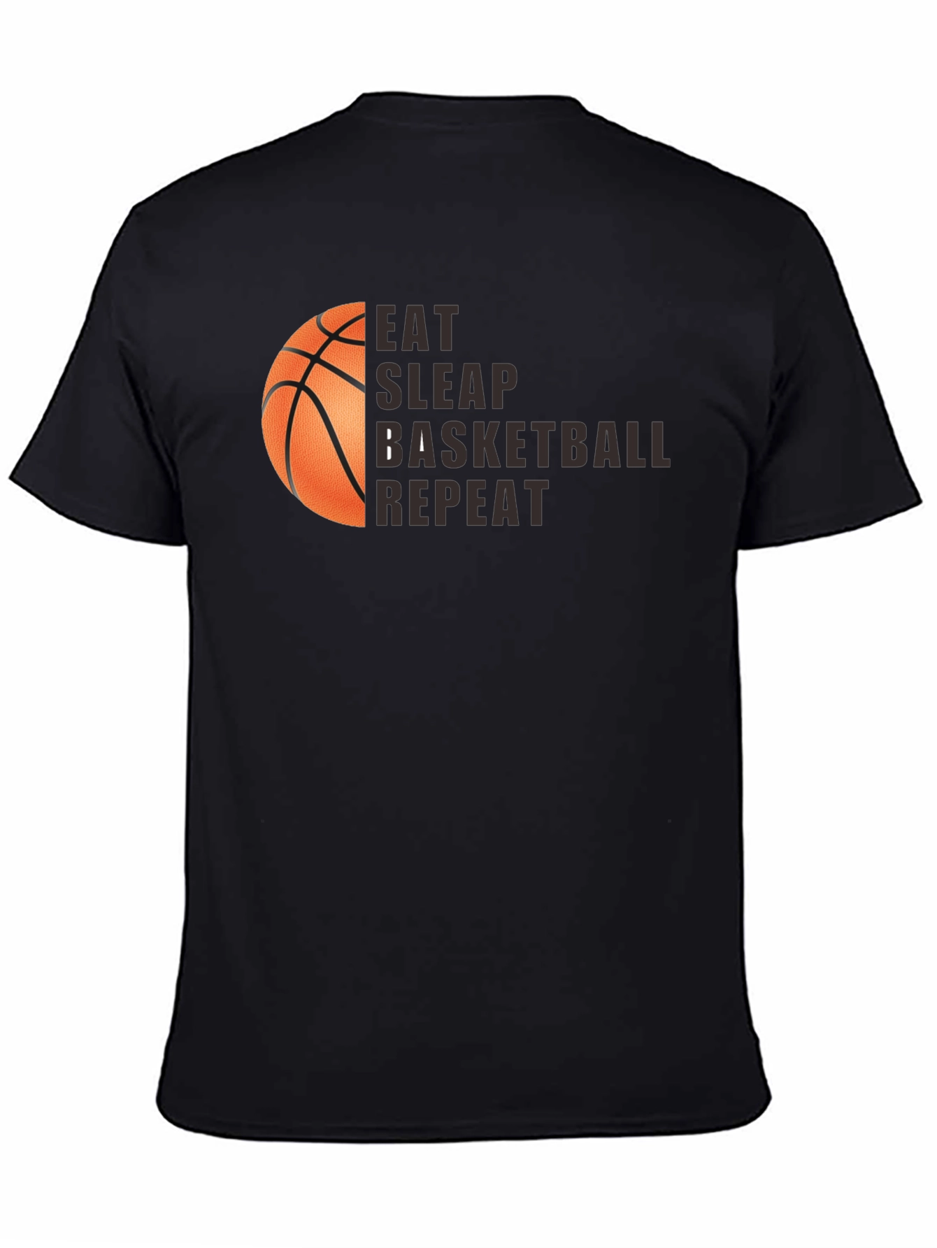 Camiseta Negra Eat Sleep Basketball Repeat