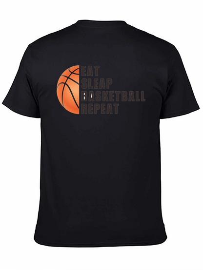 Camiseta Negra Eat Sleep Basketball Repeat