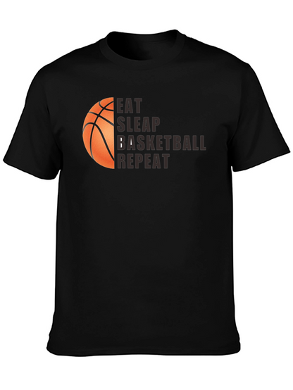 Camiseta Negra Eat Sleep Basketball Repeat
