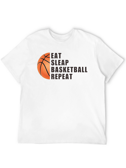 Camiseta Negra Eat Sleep Basketball Repeat