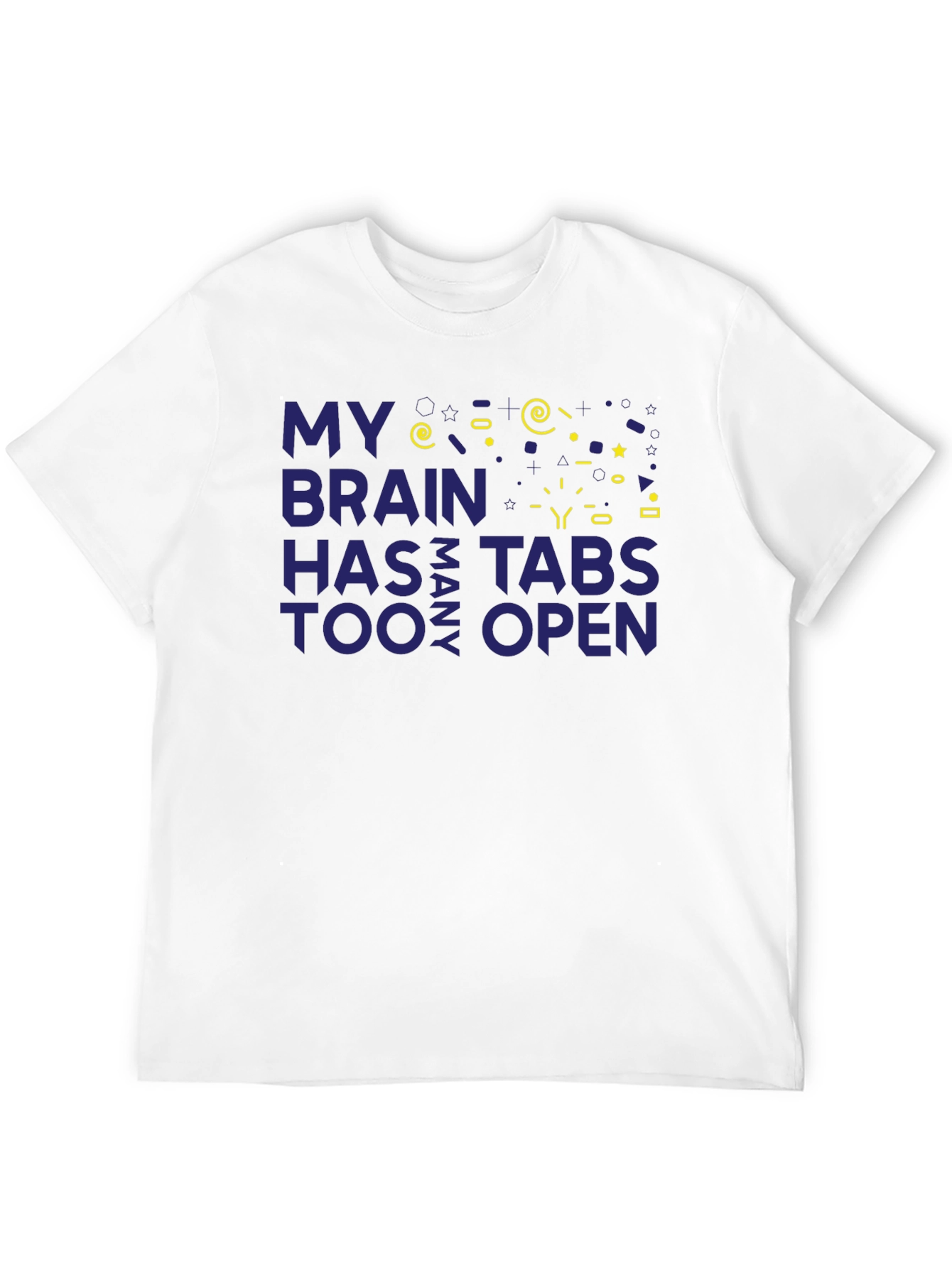 Camiseta Hombre Negra - Cerebro con Demasiadas Pestañas Abiertas