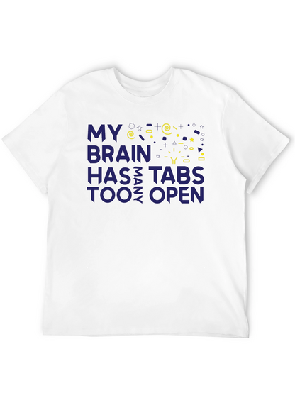 Camiseta Hombre Negra - Cerebro con Demasiadas Pestañas Abiertas
