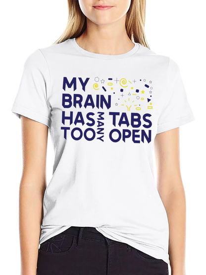 Camiseta Hombre Negra - Cerebro con Demasiadas Pestañas Abiertas