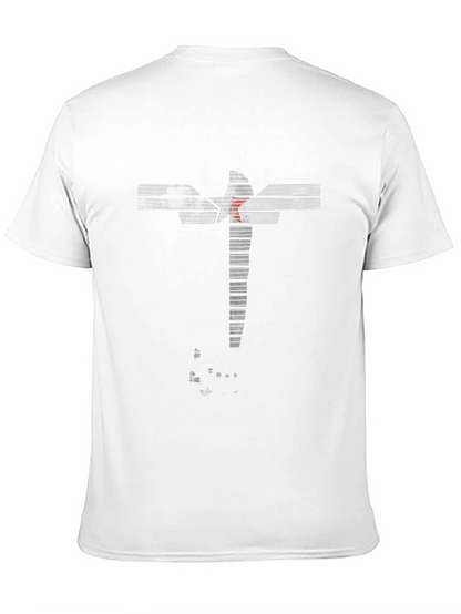Camiseta Negra Diseño Abstracto Estrella Roja