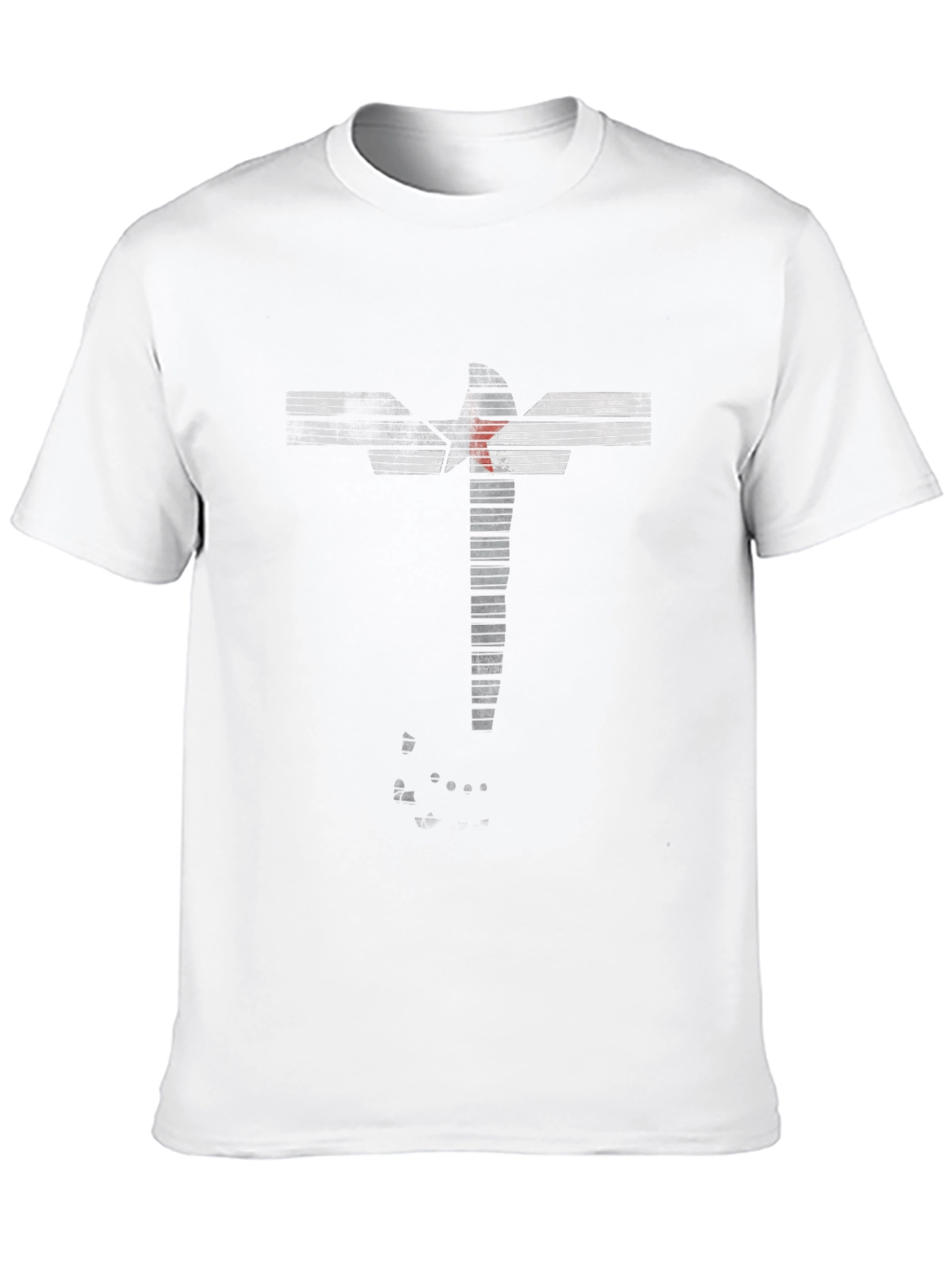 Camiseta Negra Diseño Abstracto Estrella Roja
