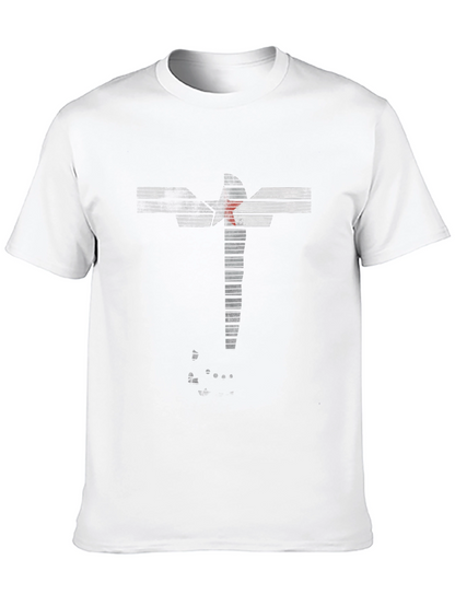 Camiseta Negra Diseño Abstracto Estrella Roja