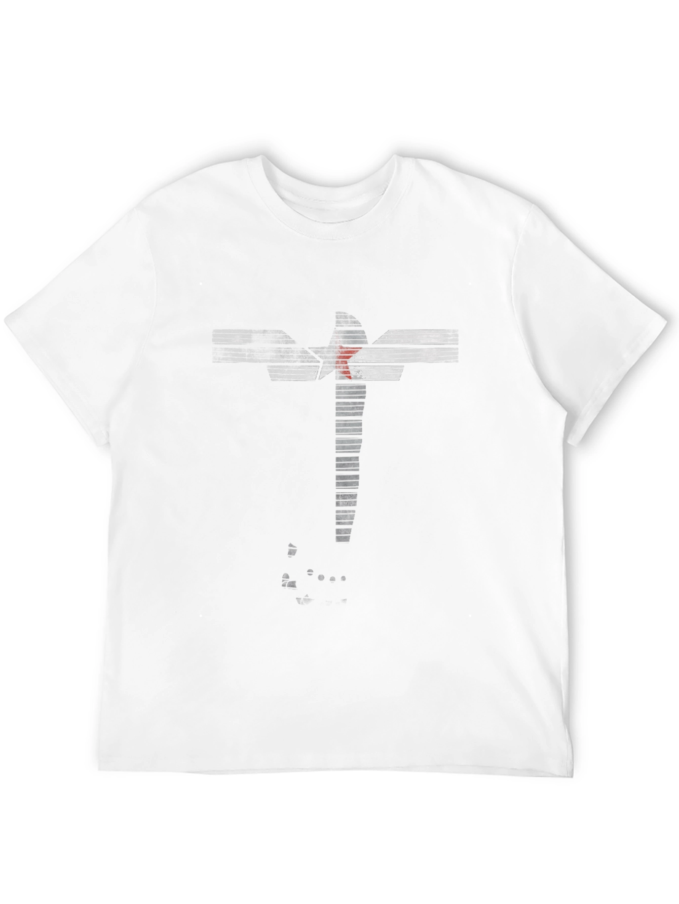 Camiseta Negra Diseño Abstracto Estrella Roja