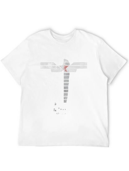 Camiseta Negra Diseño Abstracto Estrella Roja