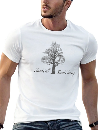 Camiseta Negra Árbol Stand Tall Stand Strong
