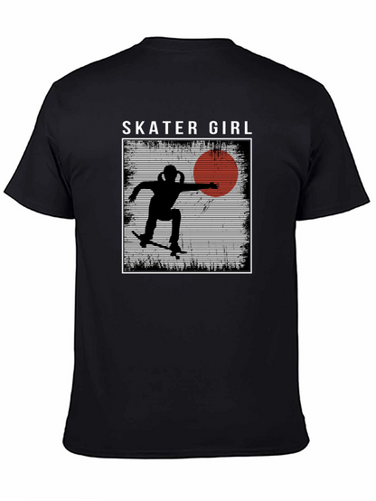 Camiseta Negra Skater Girl Estilo Retro