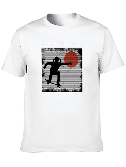 Camiseta Negra Skater Girl Estilo Retro