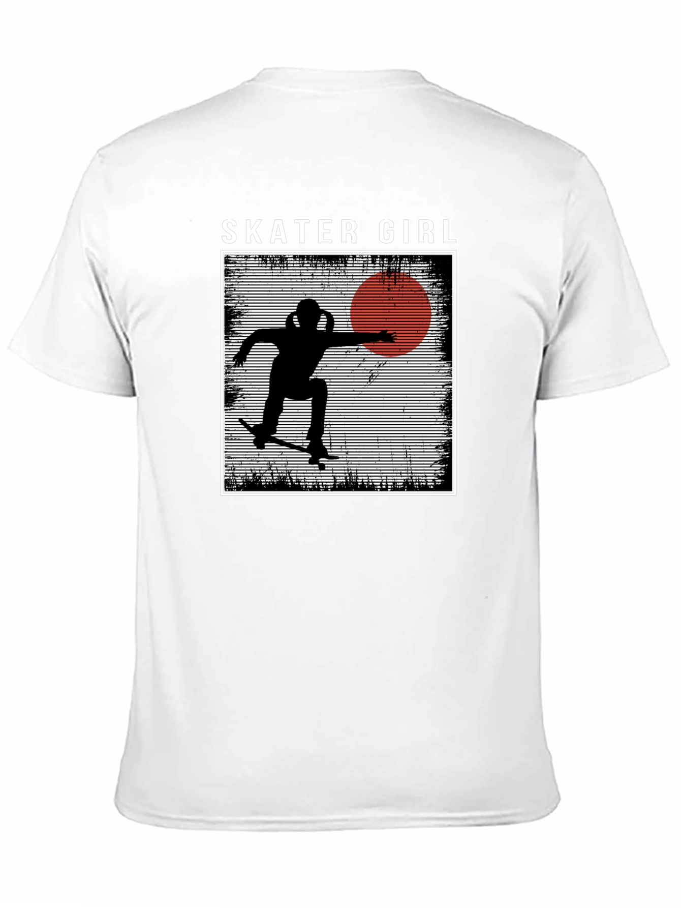 Camiseta Negra Skater Girl Estilo Retro