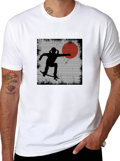 Camiseta Negra Skater Girl Estilo Retro