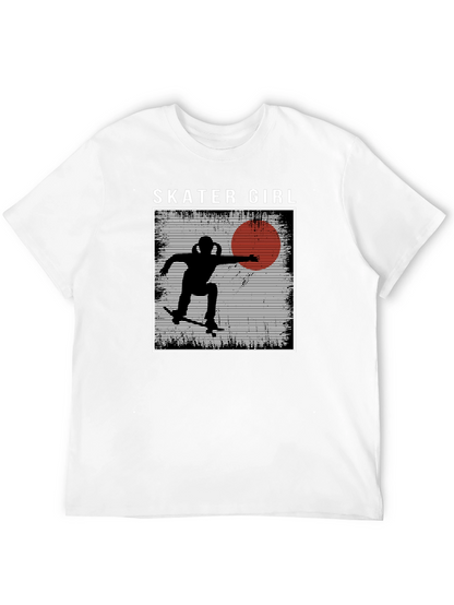 Camiseta Negra Skater Girl Estilo Retro