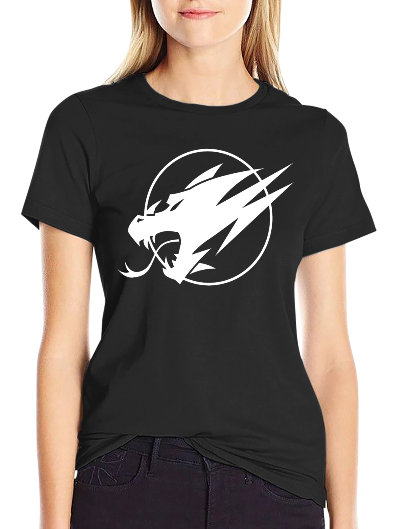 Camiseta Negra Dragón Blanco Audaz