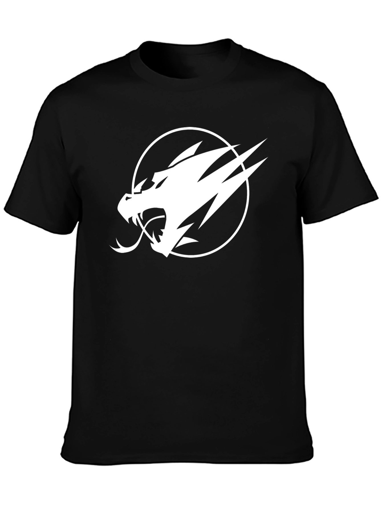 Camiseta Negra Dragón Blanco Audaz
