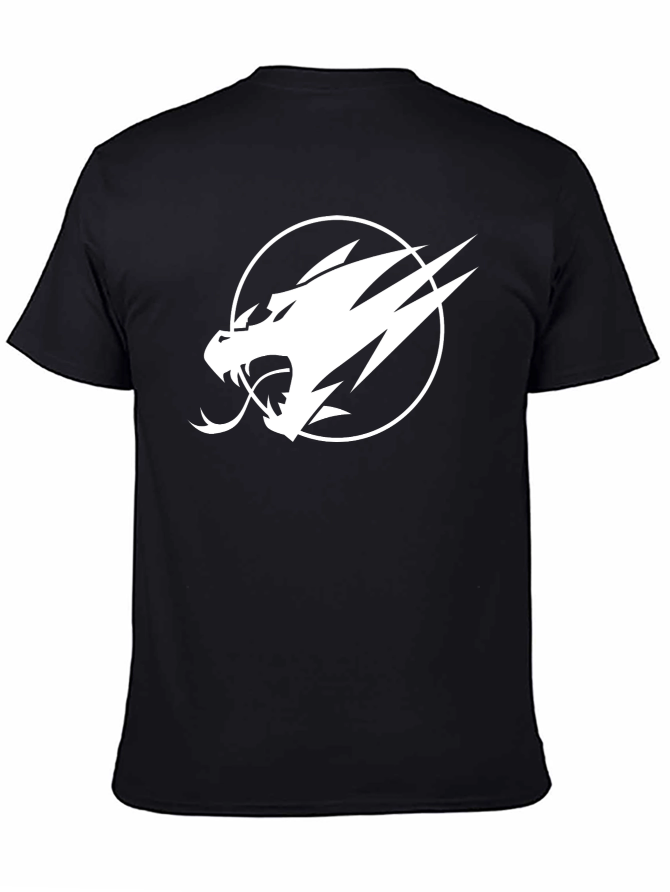 Camiseta Negra Dragón Blanco Audaz