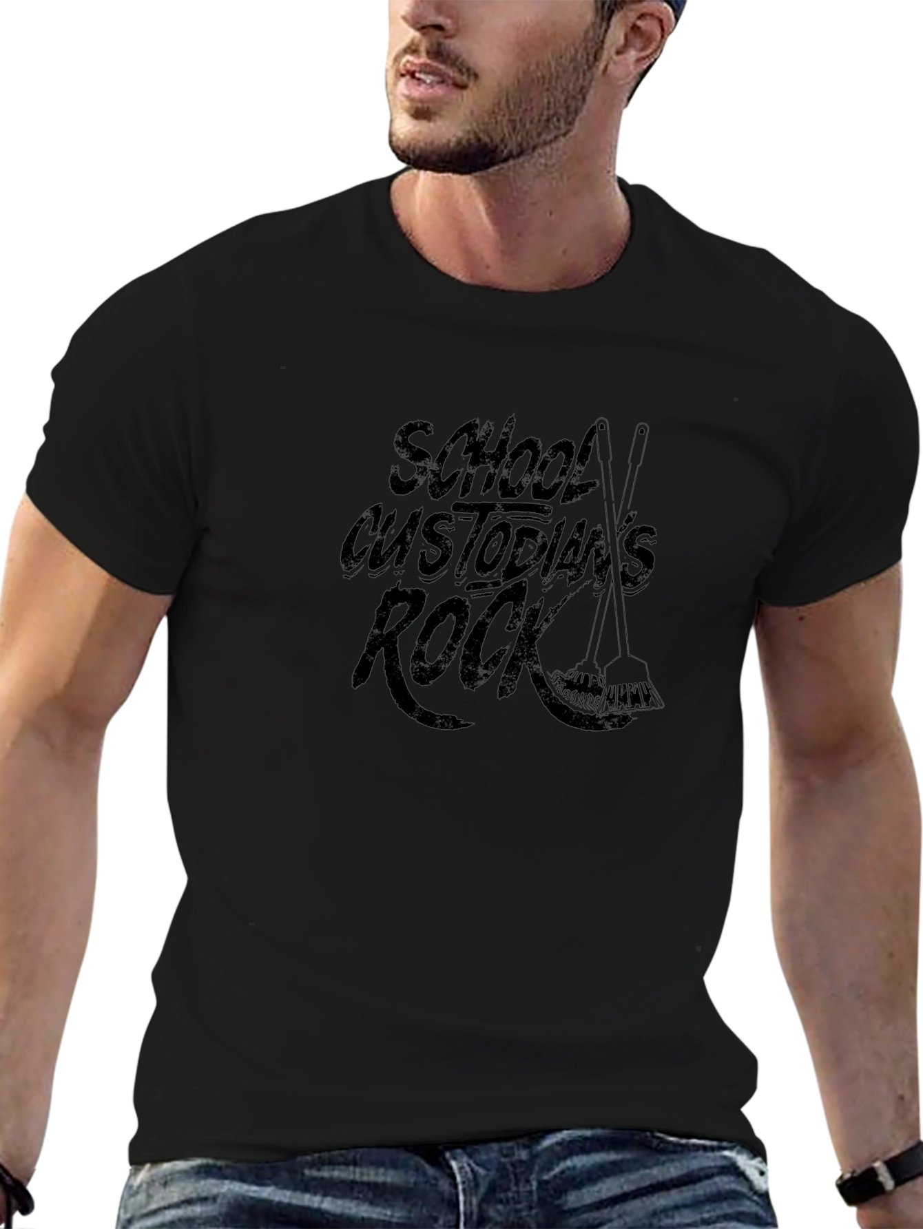 Camiseta Negra: School Custodians Rock
