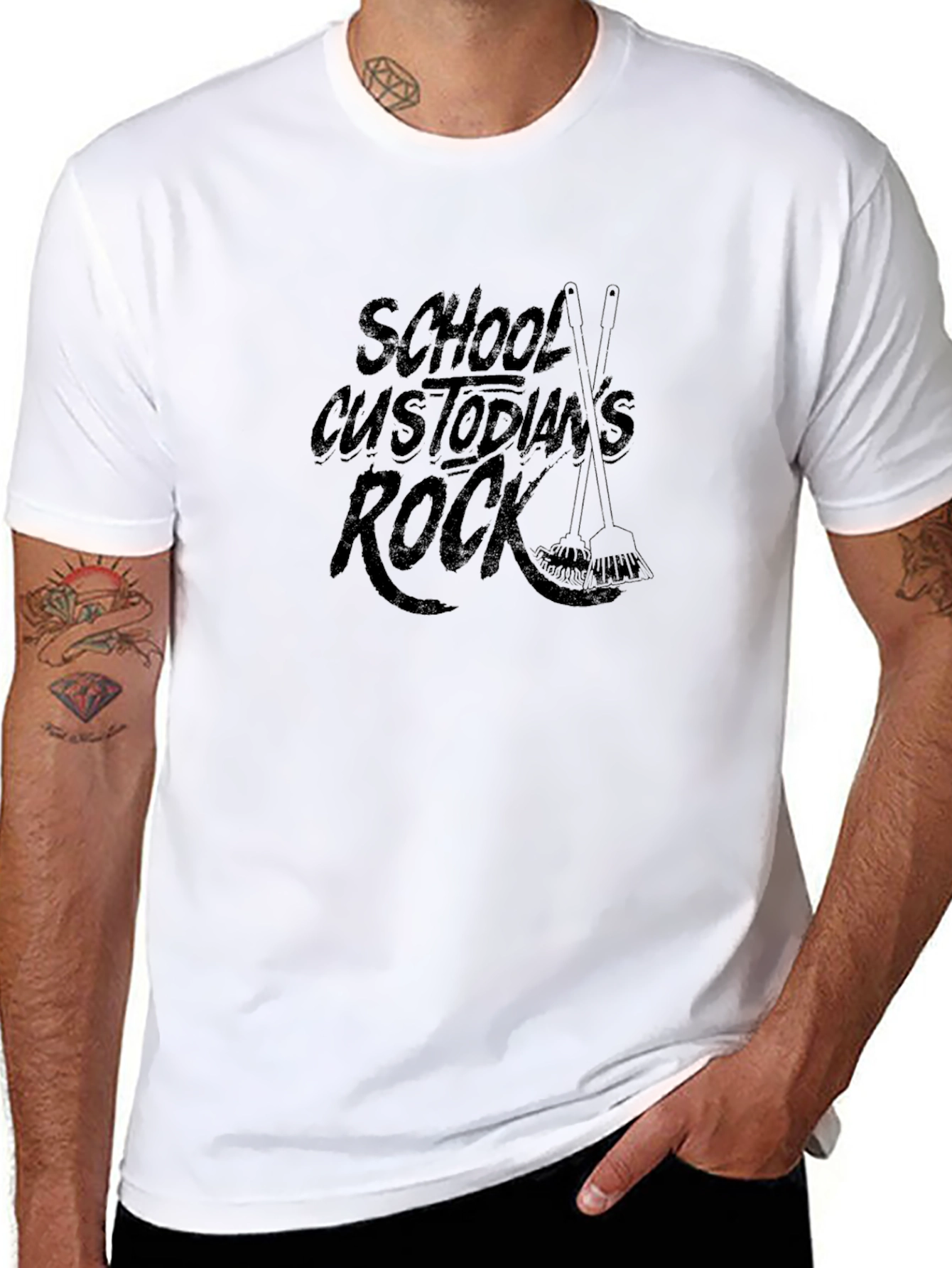 Camiseta Negra: School Custodians Rock
