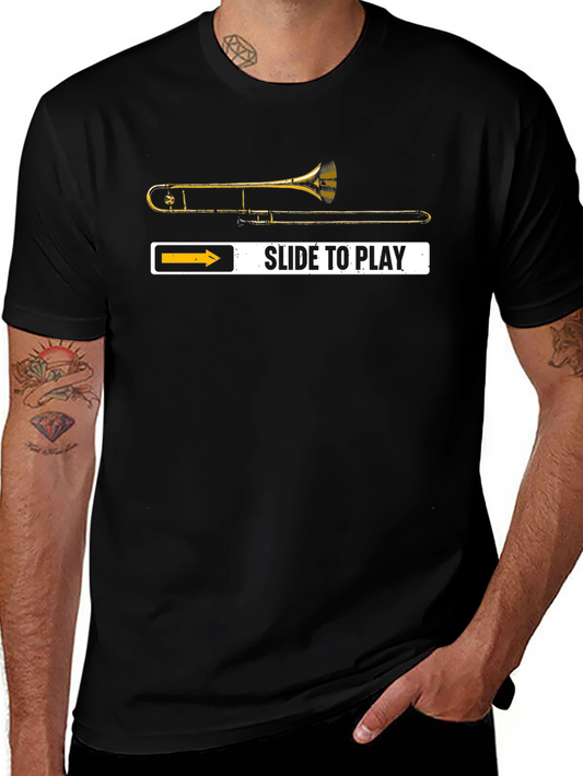 Camiseta Negra Trombonista: ¡Desliza para Tocar!