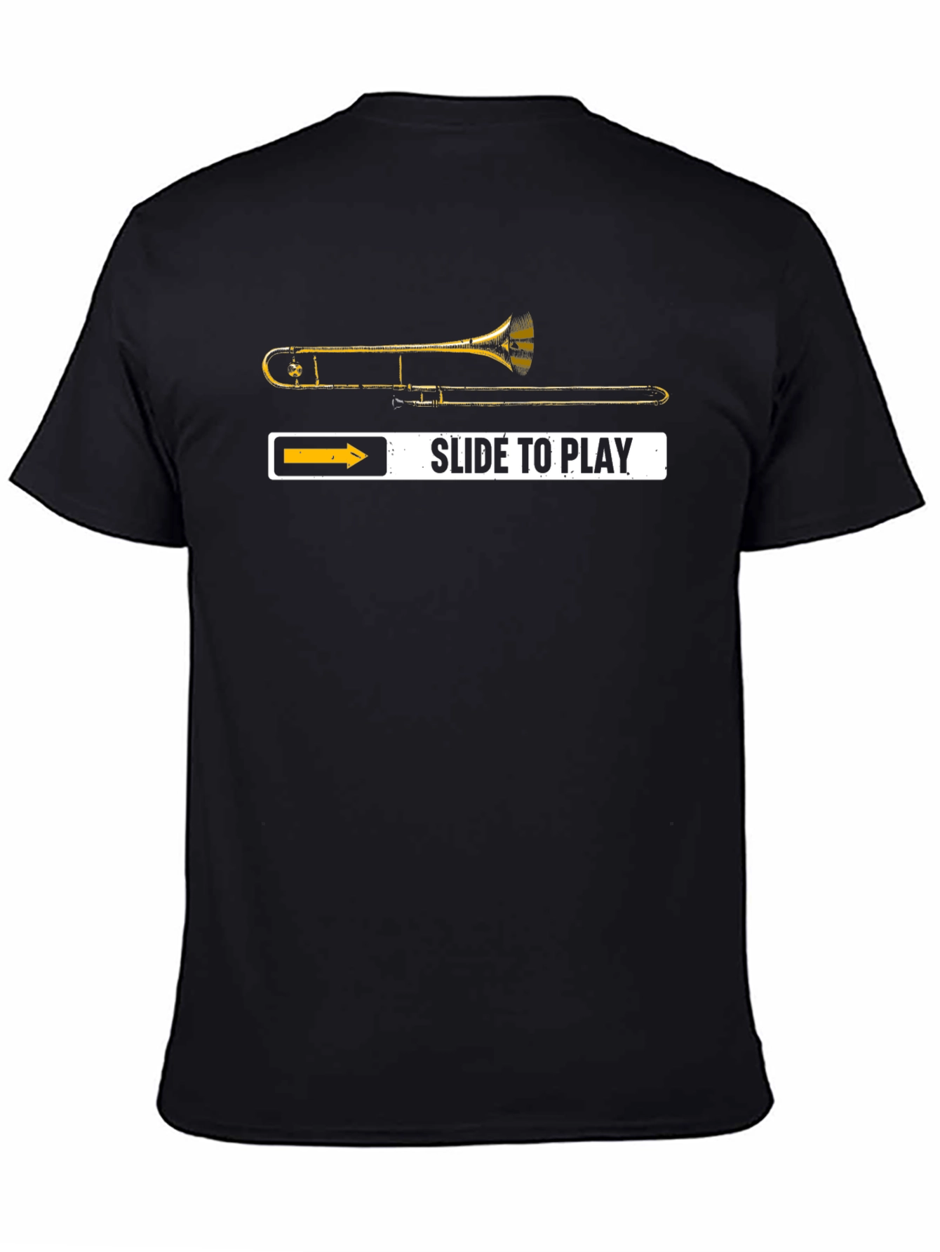 Camiseta Negra Trombonista: ¡Desliza para Tocar!