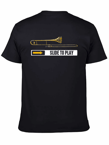 Camiseta Negra Trombonista: ¡Desliza para Tocar!