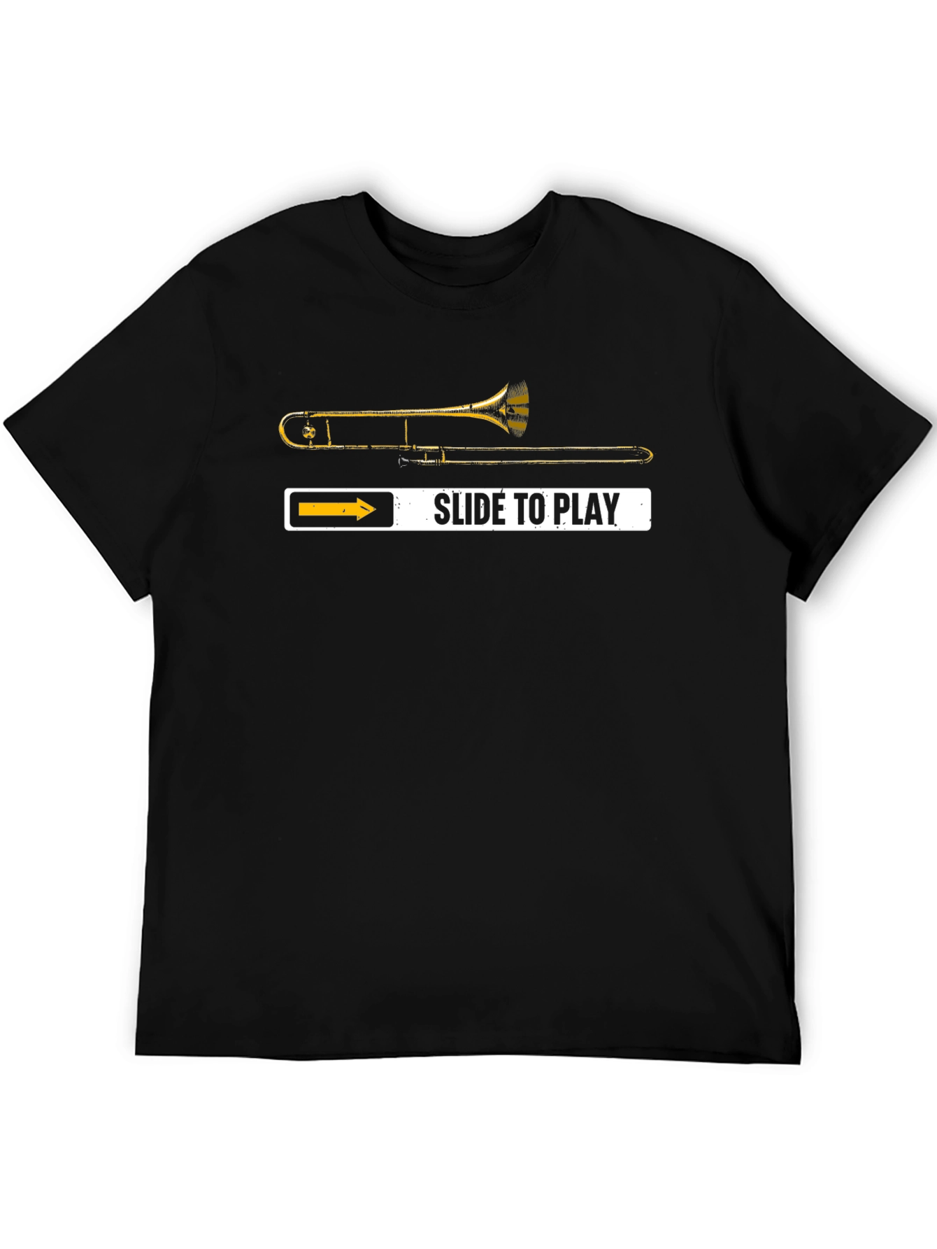 Camiseta Negra Trombonista: ¡Desliza para Tocar!