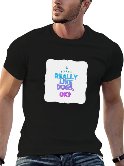 Camiseta Negra: Me Gustan Mucho los Perros ¿Ok?