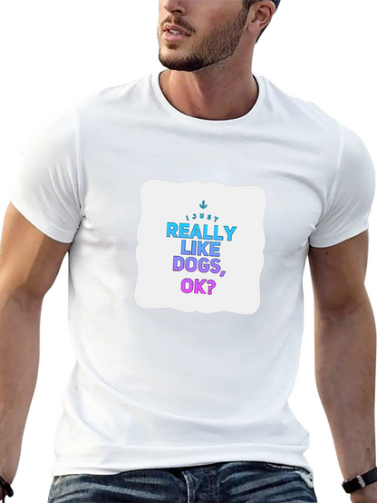 Camiseta Negra: Me Gustan Mucho los Perros ¿Ok?