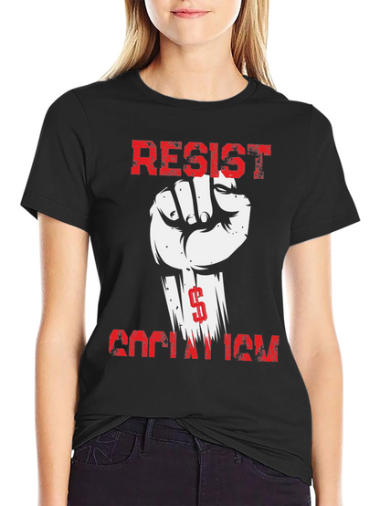 Camiseta Resistir Socialismo - Diseño con Puño Alzado