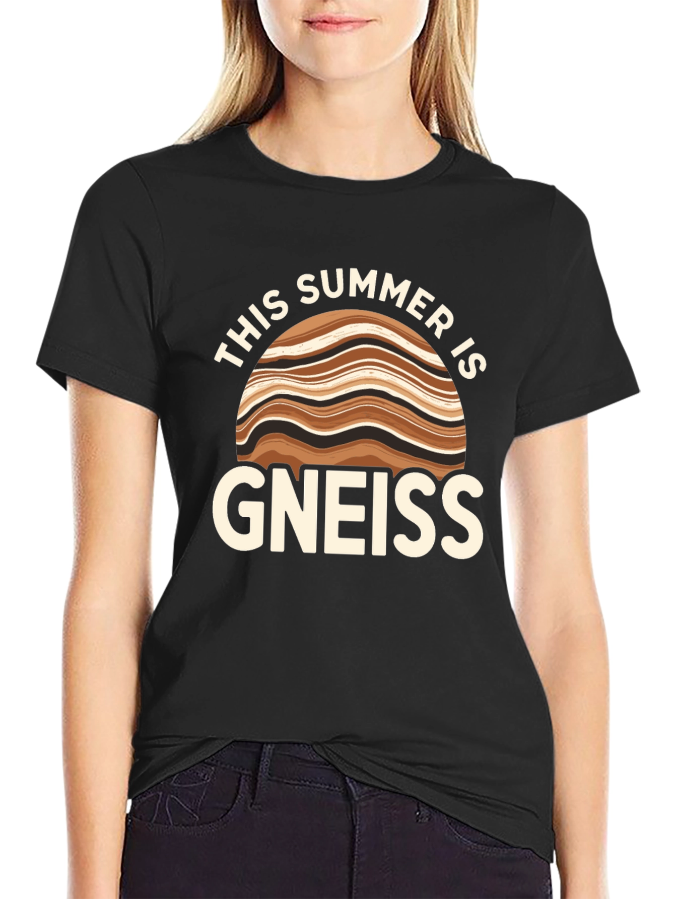 Camiseta Negra Gneiss: ¡Un Verano con Humor Geológico!