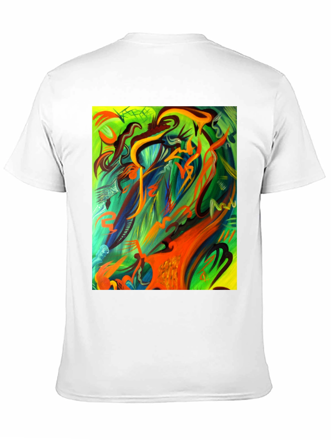 Camiseta Negra Estampada Abstracta