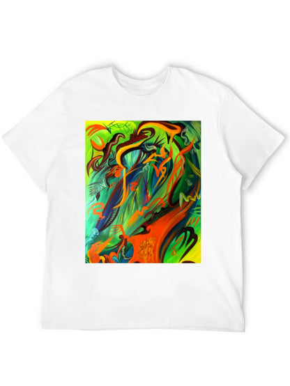 Camiseta Negra Estampada Abstracta