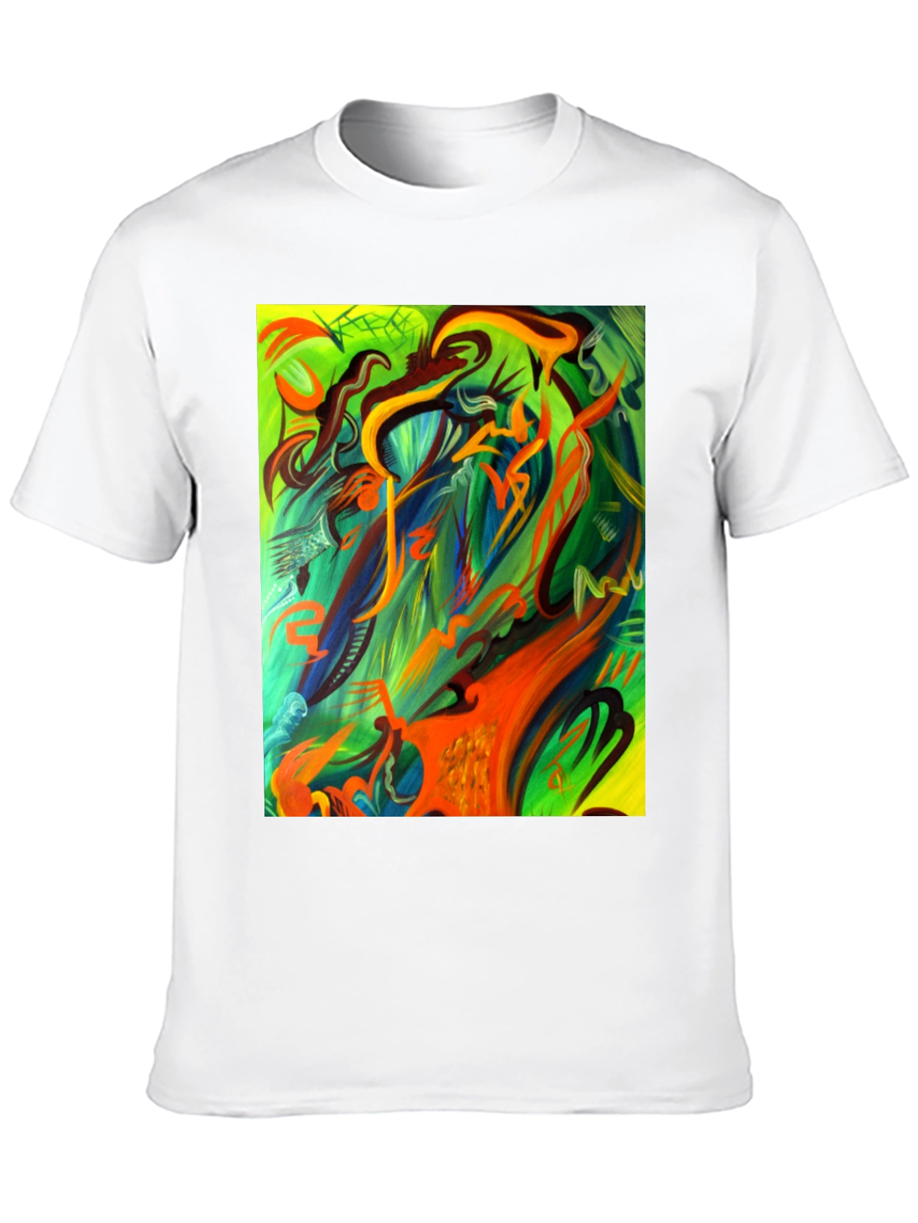 Camiseta Negra Estampada Abstracta