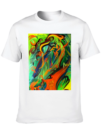 Camiseta Negra Estampada Abstracta