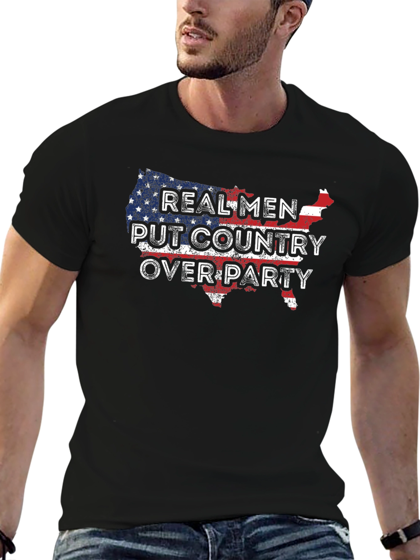 Camiseta patriótica: ¡Hombres reales aman su país!