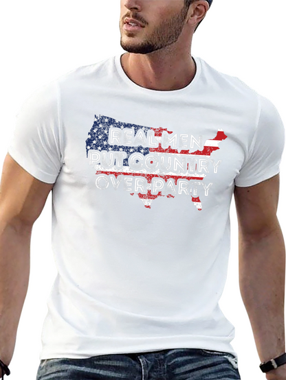 Camiseta patriótica: ¡Hombres reales aman su país!