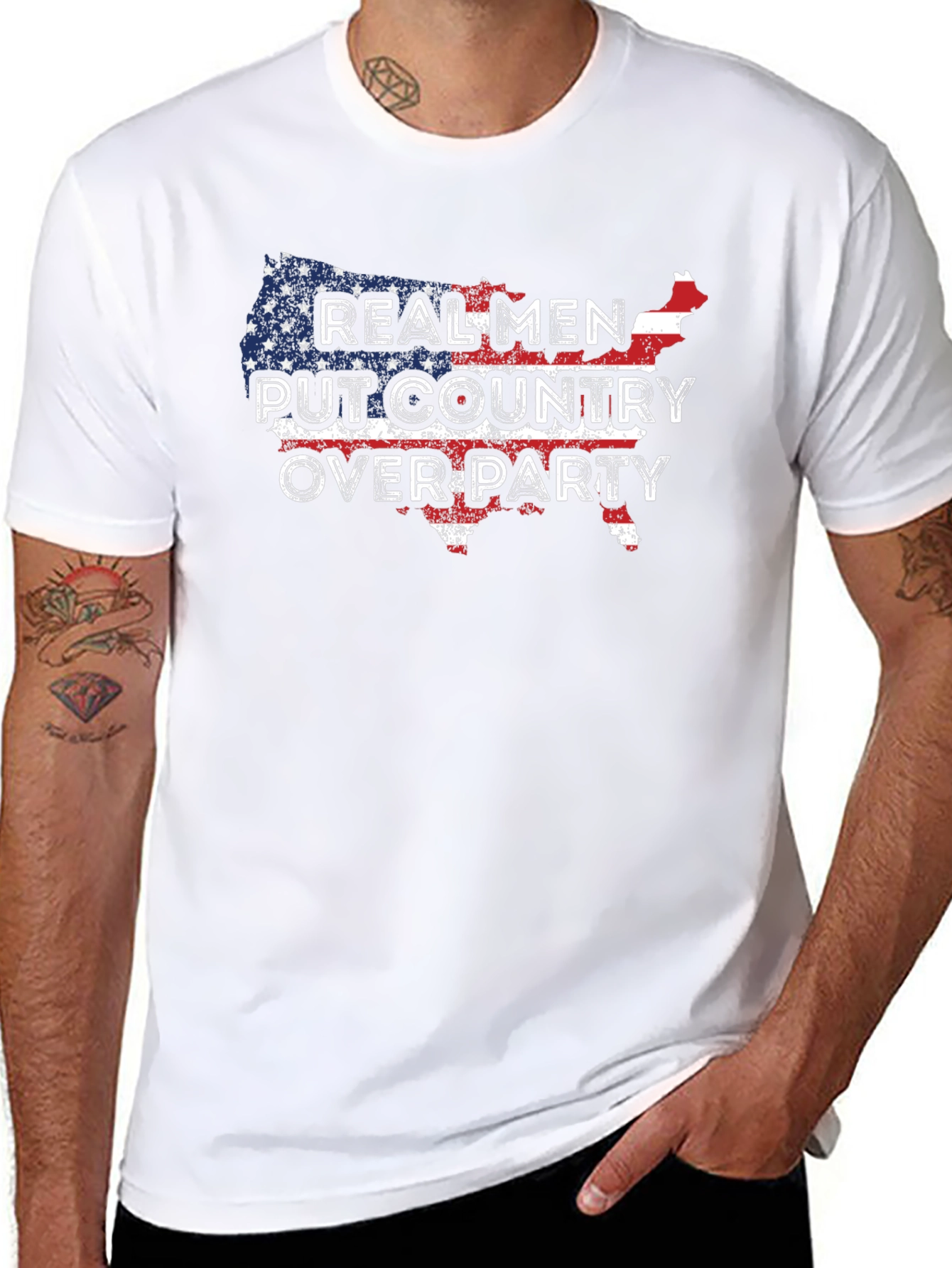 Camiseta patriótica: ¡Hombres reales aman su país!