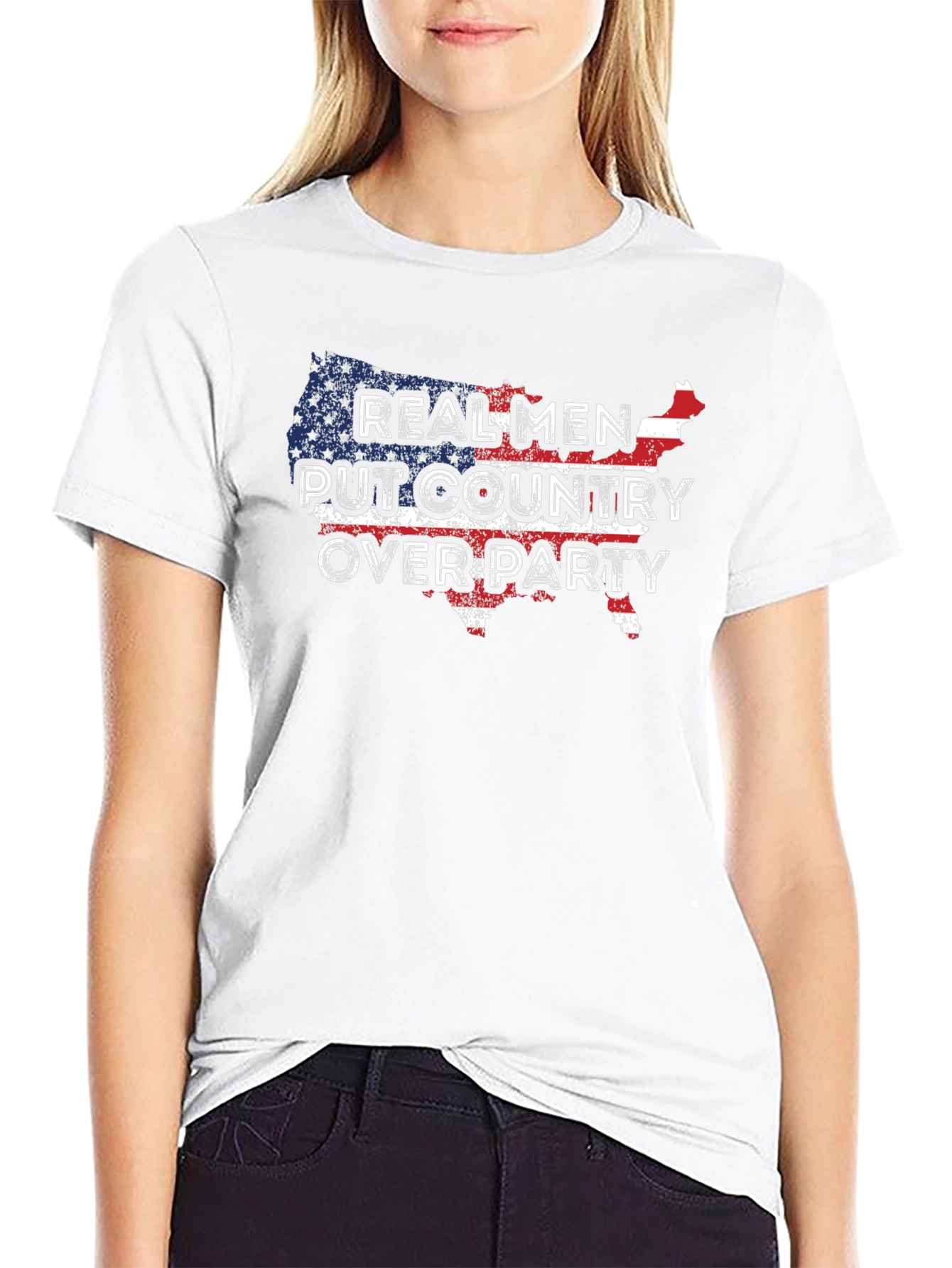 Camiseta patriótica: ¡Hombres reales aman su país!