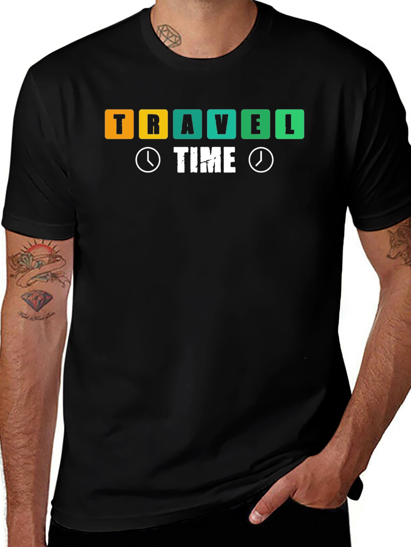 Camiseta Negra Travel Time
