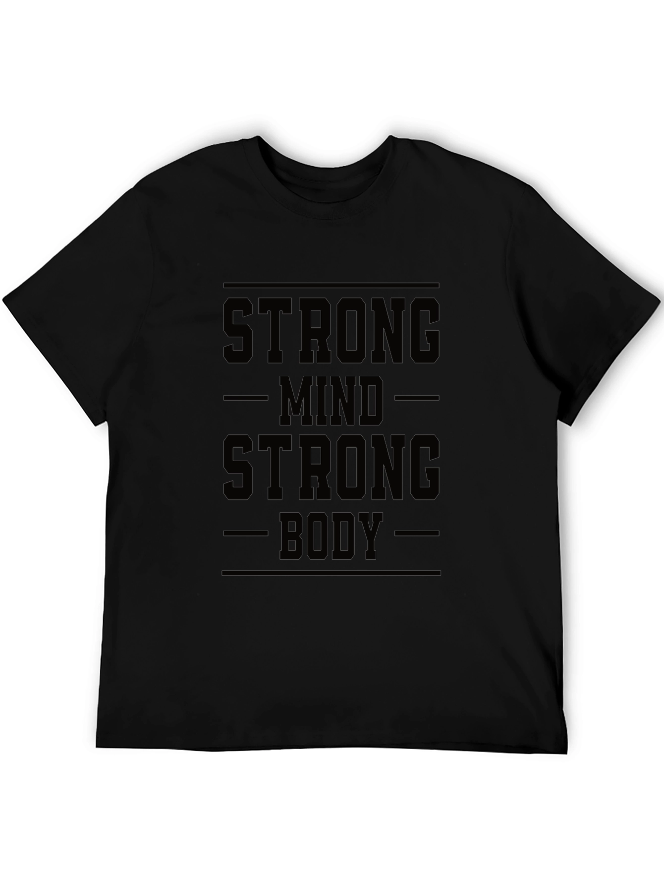 Camiseta Negra: Mente Fuerte Cuerpo Fuerte