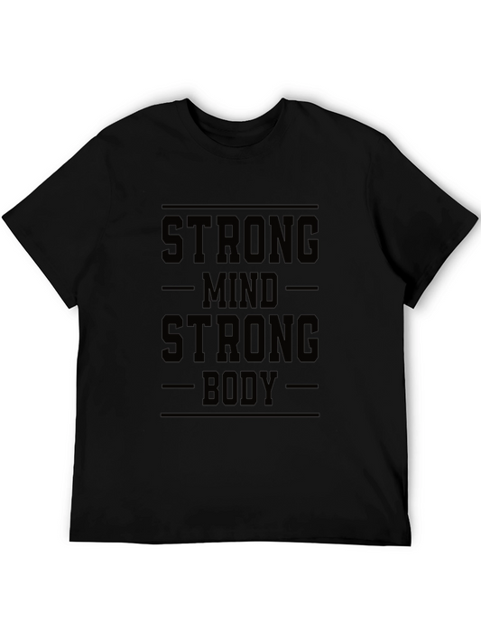 Camiseta Negra: Mente Fuerte Cuerpo Fuerte