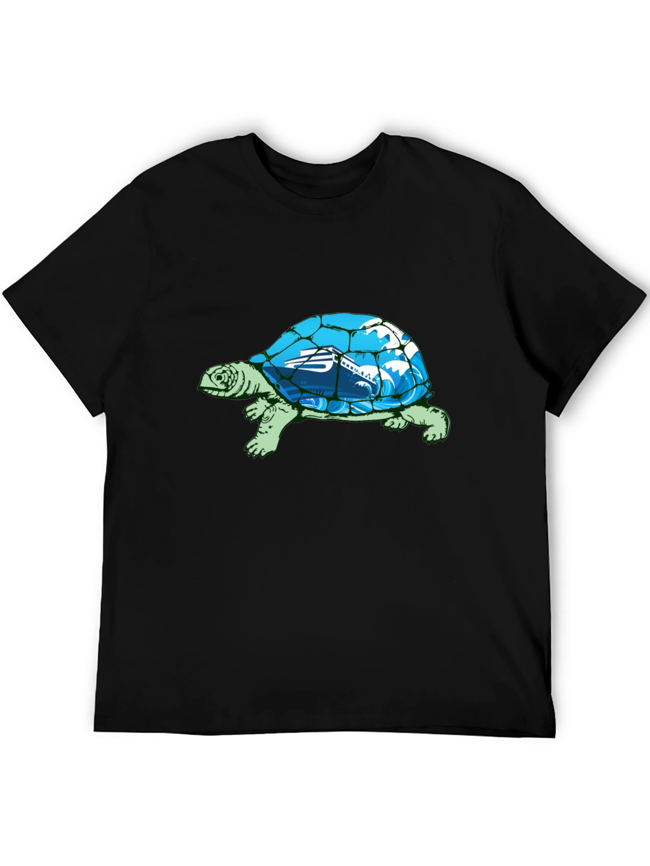 Camiseta Negra con Diseño de Tortuga Marina
