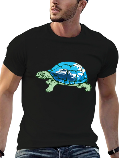 Camiseta Negra con Diseño de Tortuga Marina